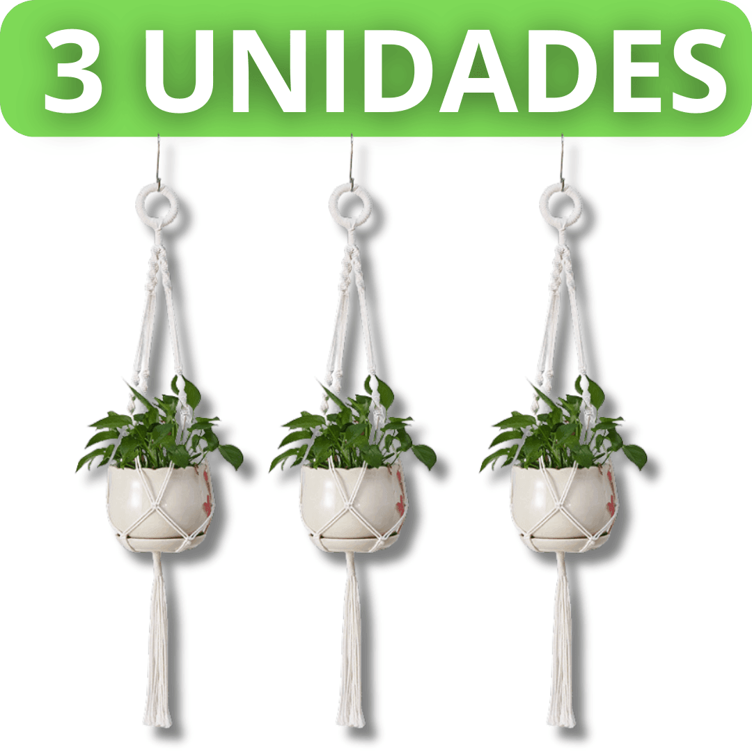 Suporte de Planta Macramê Decorativo para Vasos - MacraBloom™