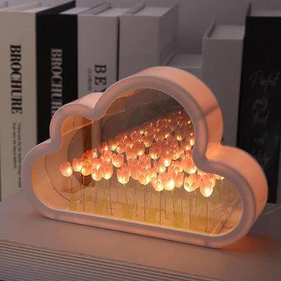 Luminária Espelho Infinito com Tulipas LED Personalizável (Compre 1 Leve 2) - BloomMirror™