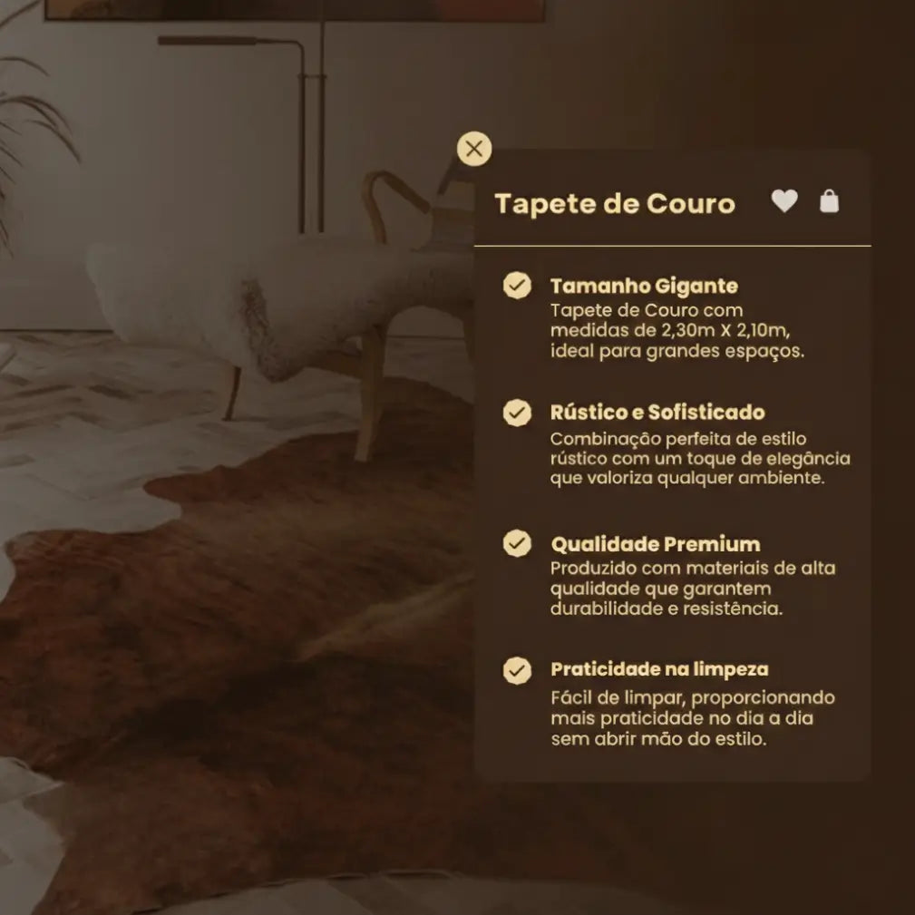 Tapete de Couro de Boi Legítimo