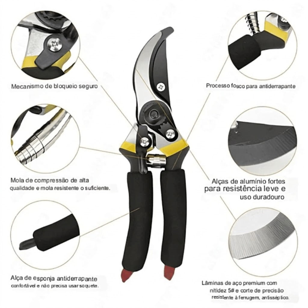 Tesoura de Podar Resistente e Afiada - PruneMax™