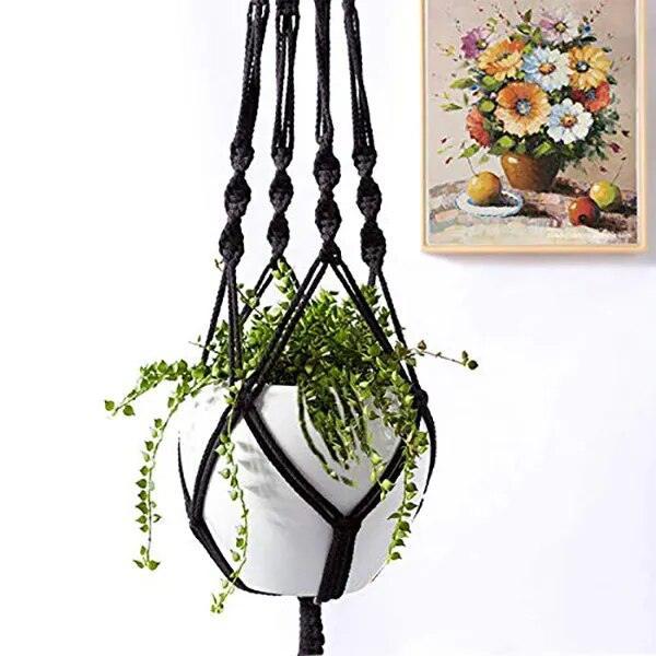 Suporte de Planta Macramê Decorativo para Vasos - MacraBloom™