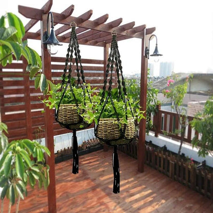Suporte de Planta Macramê Decorativo para Vasos - MacraBloom™