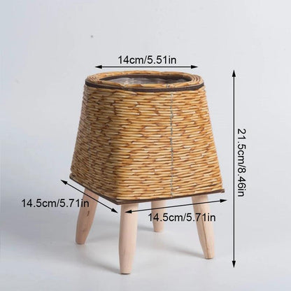 Cesta De Flores De Tecido Nórdico Com Pernas Removíveis, Pote De Imitação De Rattan, Suporte de planta