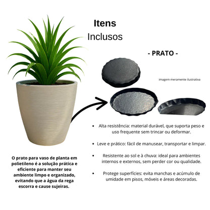 Vaso para plantas com design escovado