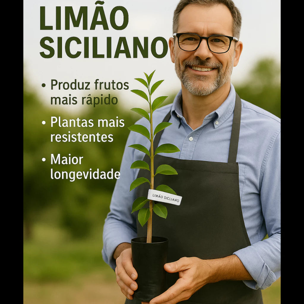 Limão Siciliano Enxertado Híbrido Muda Forte Natural 60cm para Sucos e Temperos - Siciliano Forte™