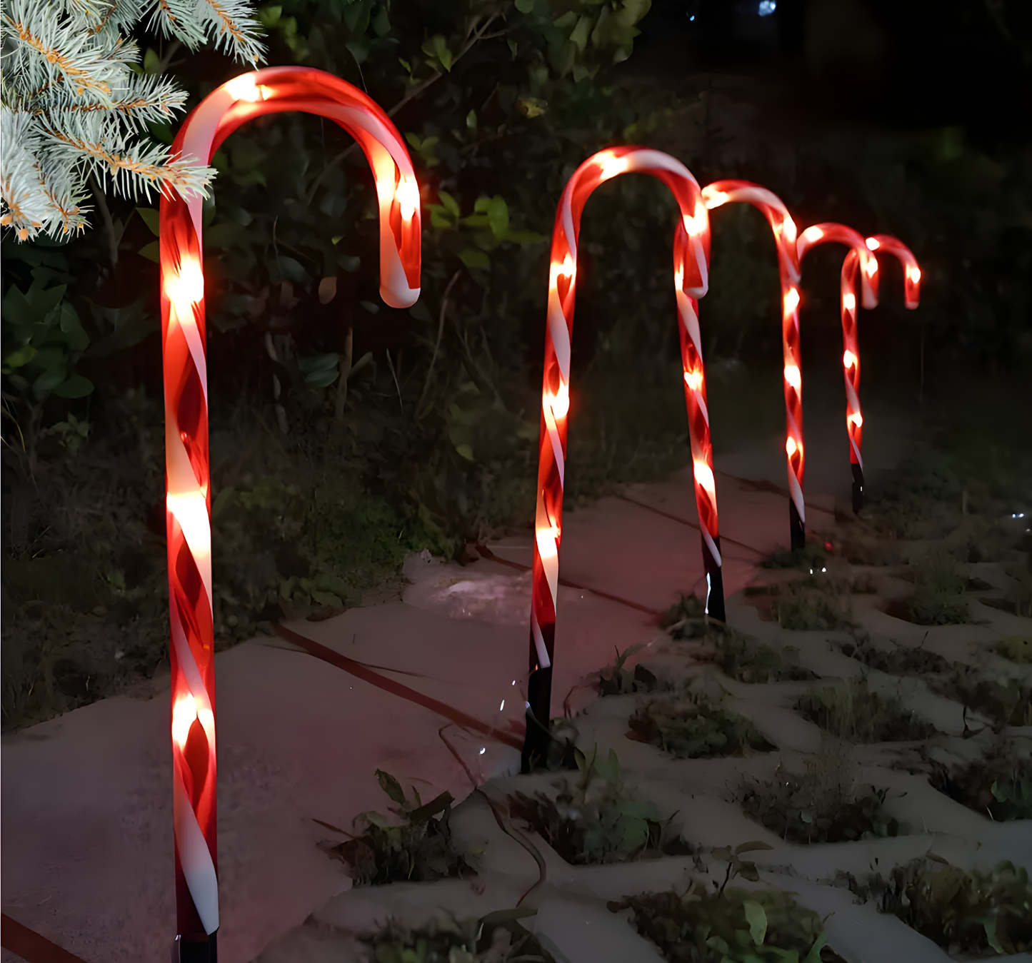 Bengalas Natalinas Decorativas com LED para Iluminação Festiva - GlowCandy™