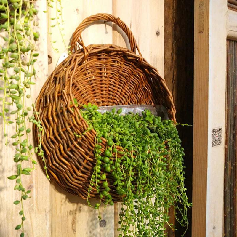 Cesto de Vime Artesanal para Plantas e Flores - RattanBloom™