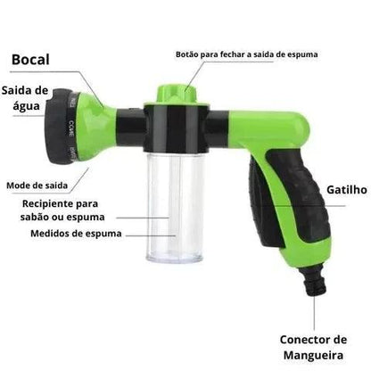 Pistola Pulverizadora Multifuncional para Mangueira com Ajuste de Pressão - AquaPro™