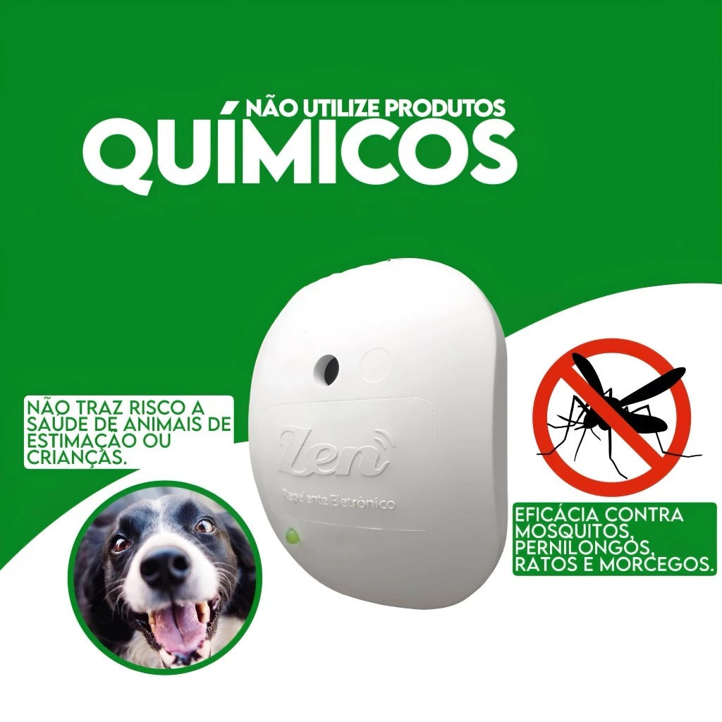 Repelente Eletrônico Ultrassônico Contra Pernilongos, Mosquitos e Baratas - SafeWave™