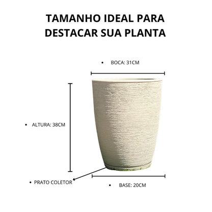 Vaso para plantas com design escovado